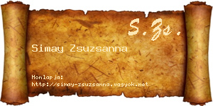 Simay Zsuzsanna névjegykártya